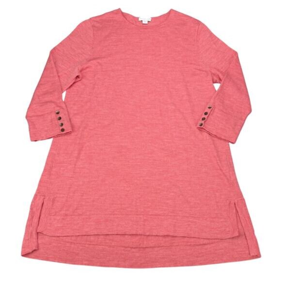 J.Jill Cozy Merino Wool Sweater Tunic Size Medium Pink Clove - Picture 3 of 6